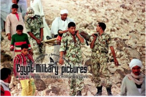 Egyptian Military carrying one of the tourists victims of the Luxor massacre 1997