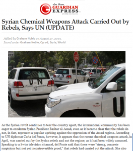 Syrian Chemicals weapons Attack carried out by rebels in Syria and Not Al-Assad Regime