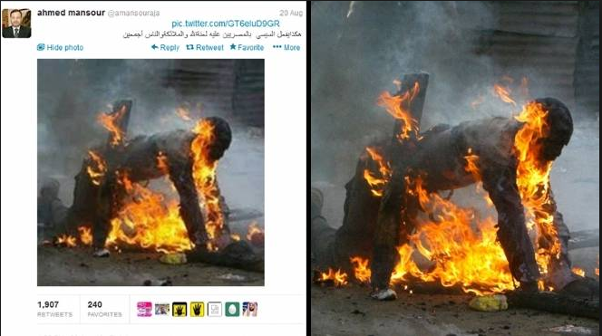 Aljazeera Channel forge news and images about what is going on in Egypt