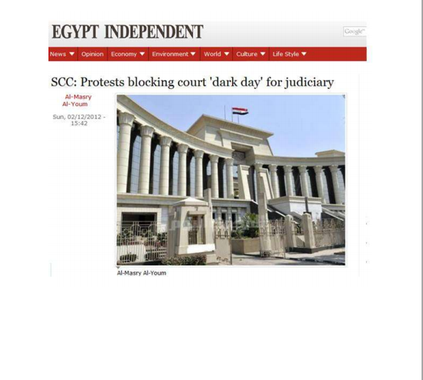 Brotherhood supporters blocking Supreme Court Under Mohammed Morsi sponsorship is a dark day for Judiciary in Egypt