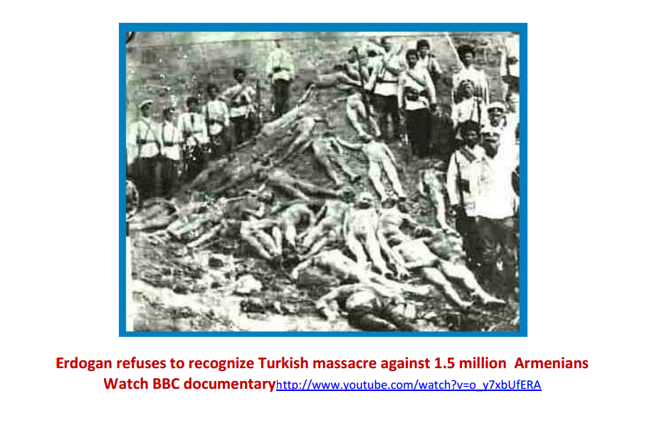 Erdogan refuses to recognize Turkish massacre against 1.5 million Armenians