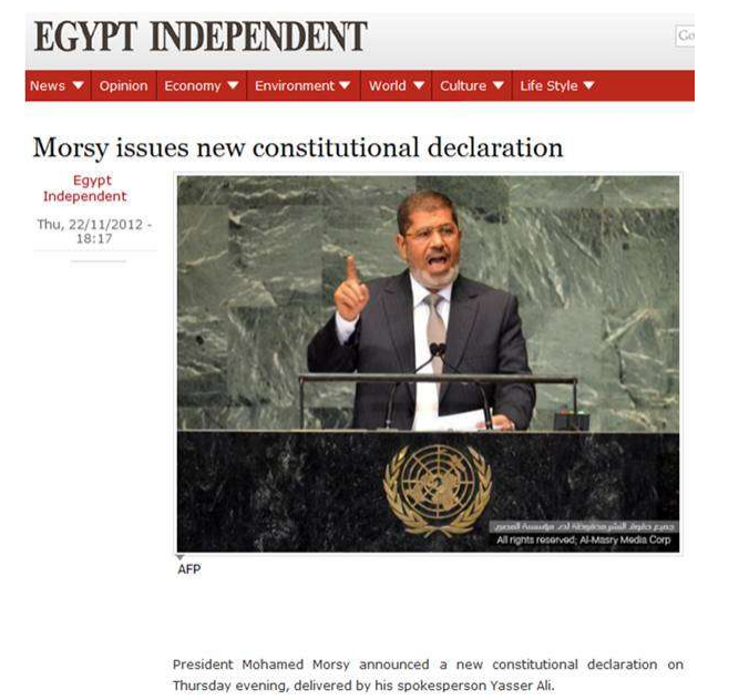 Morsi issued new constitutional declaration