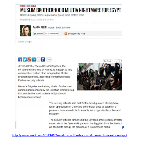 Muslim Brotherhood Militia Nightmare for Egypt