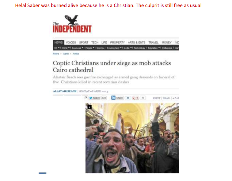 Muslim Brotherhood crimes against Christians