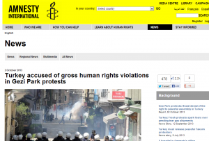 Turkey accused of gross human rights violations in Gezi Park protests