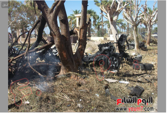 7 october 2013 South Sinai a bombed car exploded inside the security yard directory in Altor City resulted the death of 5 Police individuals and the injury of 50 officers and soldiers