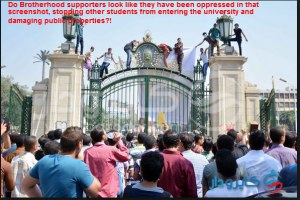 Brotherhood supporters damaging public properties and practicing violence in the Universities