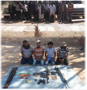 Egyptian Military arrest terrorists elements and weapon smugglers in the Military south area