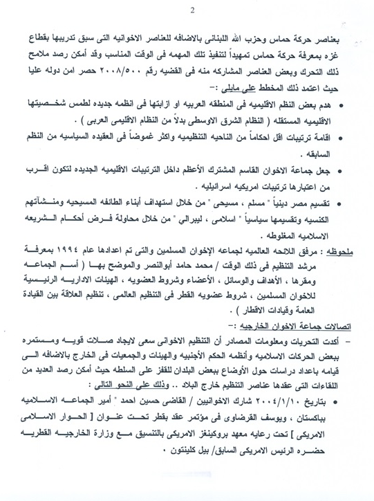 Classified Documents On The Espionage Case Between USA and Muslim Brotherhood In Egypt