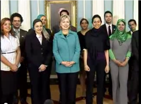 Hilary Clinton with some of 6 of April members in 2009