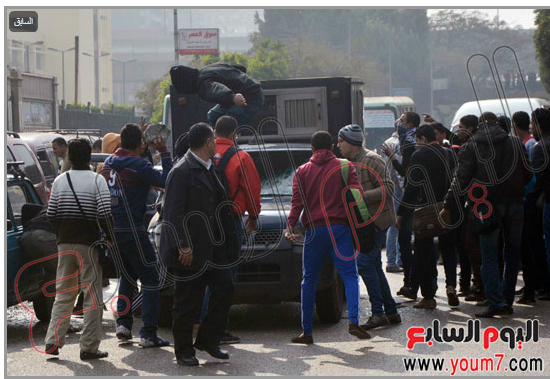 Muslim Brotherhood students of Ain Shams University attacked a police car and tried to release prisoners