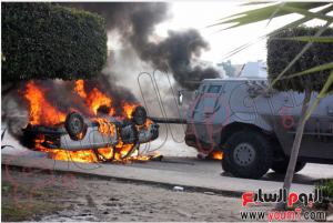 Muslim Brotherhood supporters burned private cars in Cairo