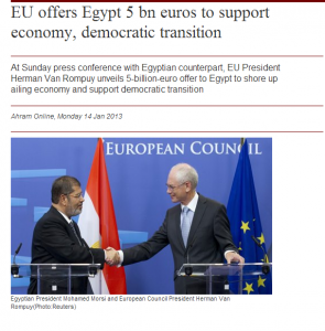 EU supports muslim brotherhood terrorist in Egypt