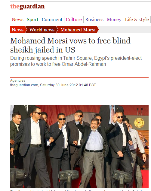 Mohamed Morsi vows to free blind sheikh convicted in terrorists attacks