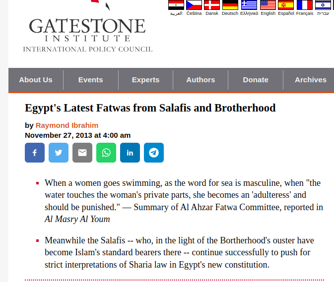 Egypt s Latest Fatwas from Salafis and Brotherhood Gatestone Institute