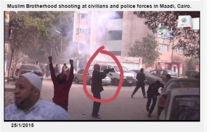 Muslim Brotherhood armed demonstrations shooting at citizens and police forces in Maadi Cairo 25 Jan 2015