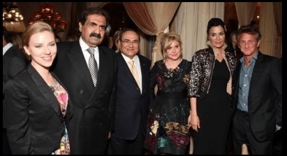 Scarlett Johansson dinner party with Emir of Qatar